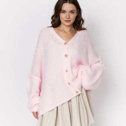 CozyGlam lielizmēra V veida kardigans