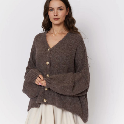 CozyGlam lielizmēra V veida kardigans