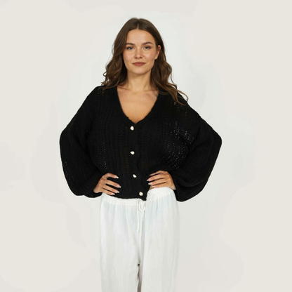 Smalks ažūra adīts kardigans