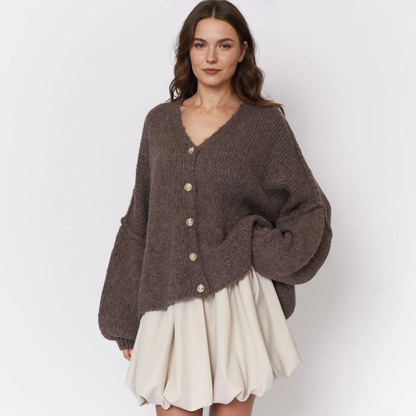 CozyGlam lielizmēra V veida kardigans